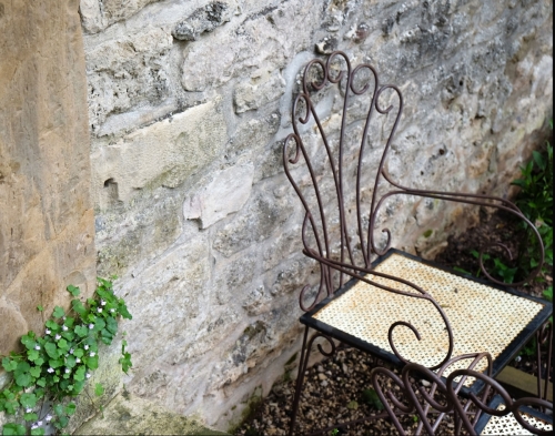 30. Around the corner, a stone wall at the Chateau de Balsac.16x20. $250 framed. $200 unframed.