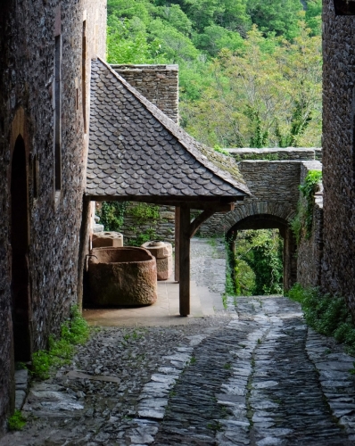 28. A stone tub in the village of Conques.16x20. $250 framed. $200 unframed. SOLD.